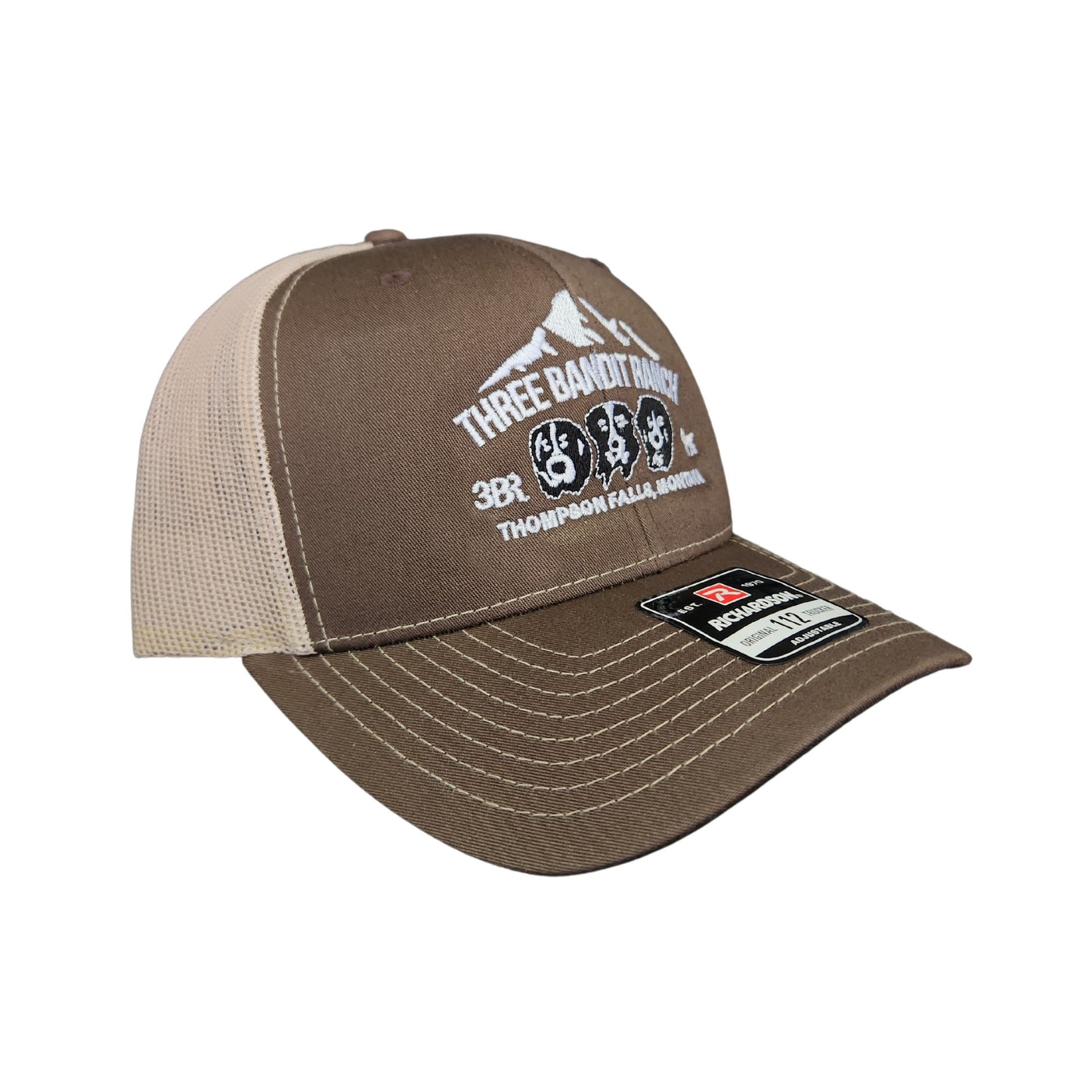 Three Bandit Ranch Trucker Hat - Khaki/Brown