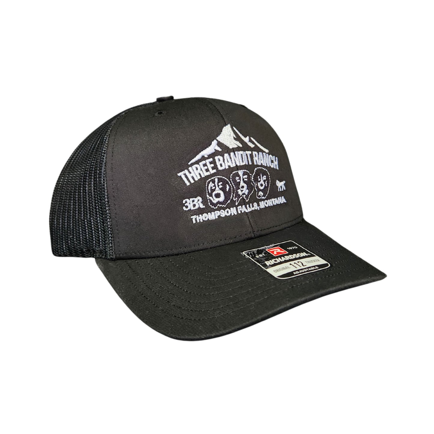 Three Bandit Ranch Trucker Hat - Black/Black