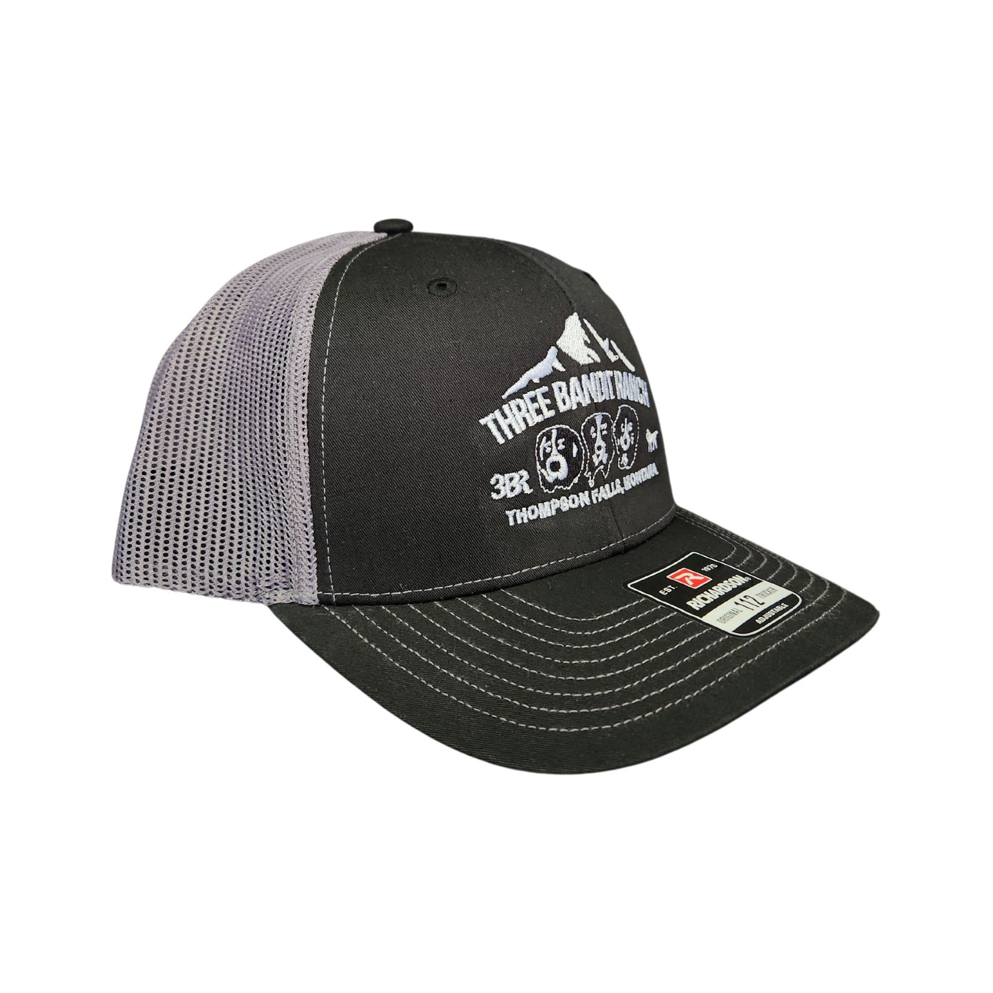 Three Bandit Ranch Trucker Hat - Charcoal/Black