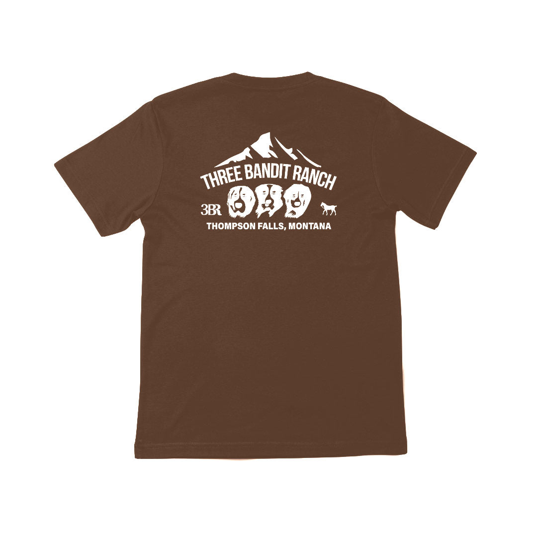 Three Bandit Ranch T-Shirt-Chesnut Brown