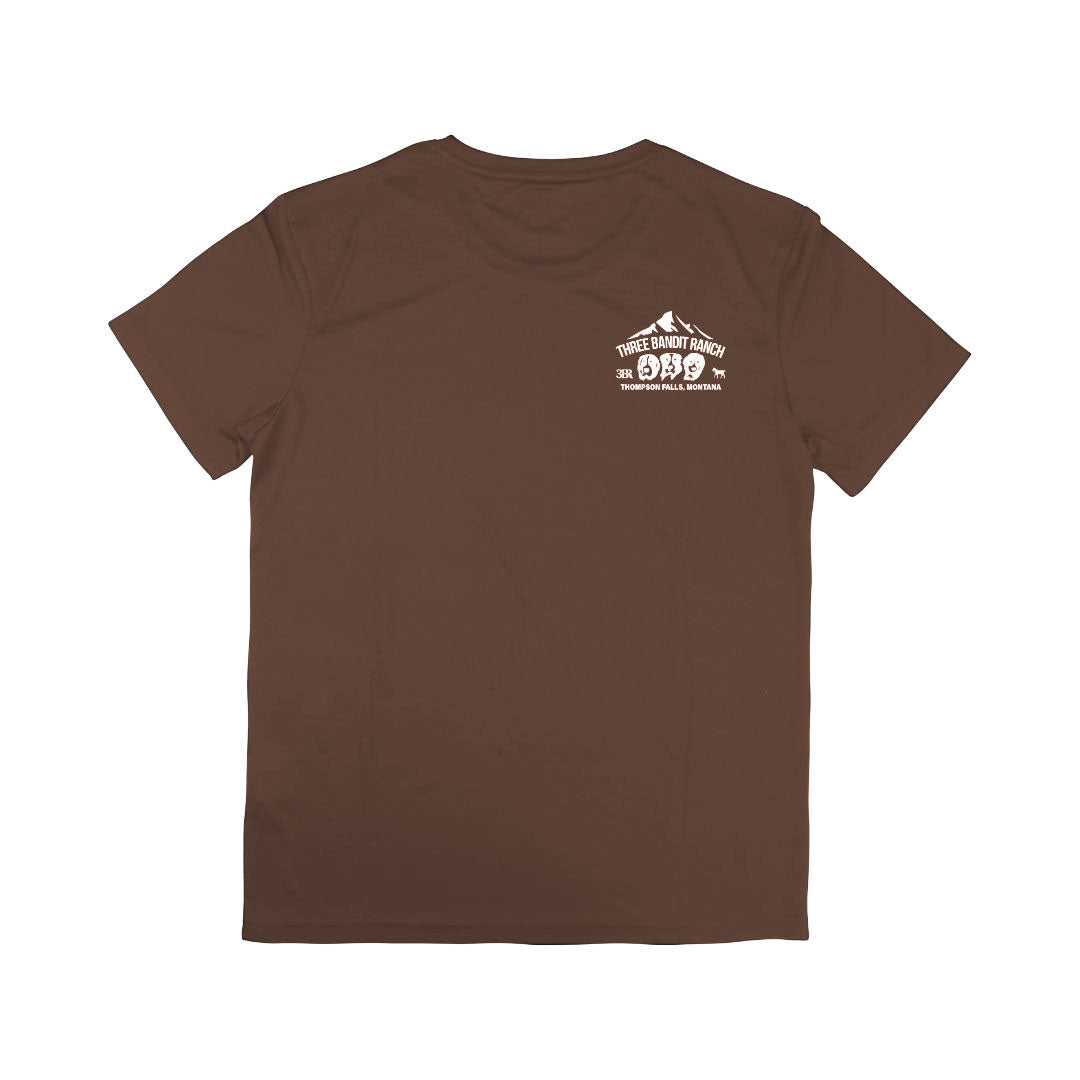 Three Bandit Ranch T-Shirt-Chesnut Brown